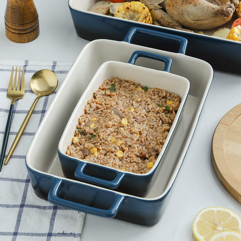 Bakeware Set, Ceramic Baking Dish, Rectangular Baking Pans Set, Casserole Dish for Cooking, Cake Dinner, Kitchen