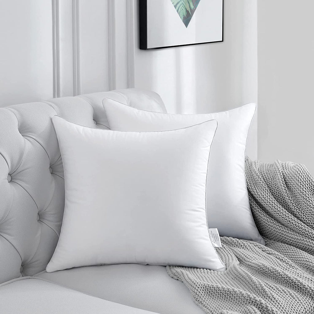 26 x 26 Euro Pillow Inserts - 26 Inch Decorative Throw Pillows for Couch Bed Sofa with 100% Cotton Cover - Pack of 2