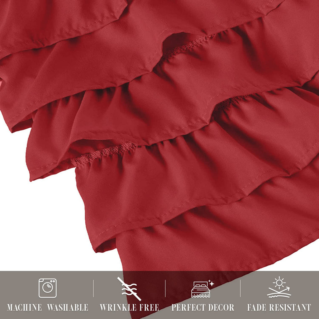 Comfort Leila Collection Multi-Ruffle Bed Skirt, 1500 Thread Count Egyptian Quality, Easy Fit Dust Ruffle, 15 inch