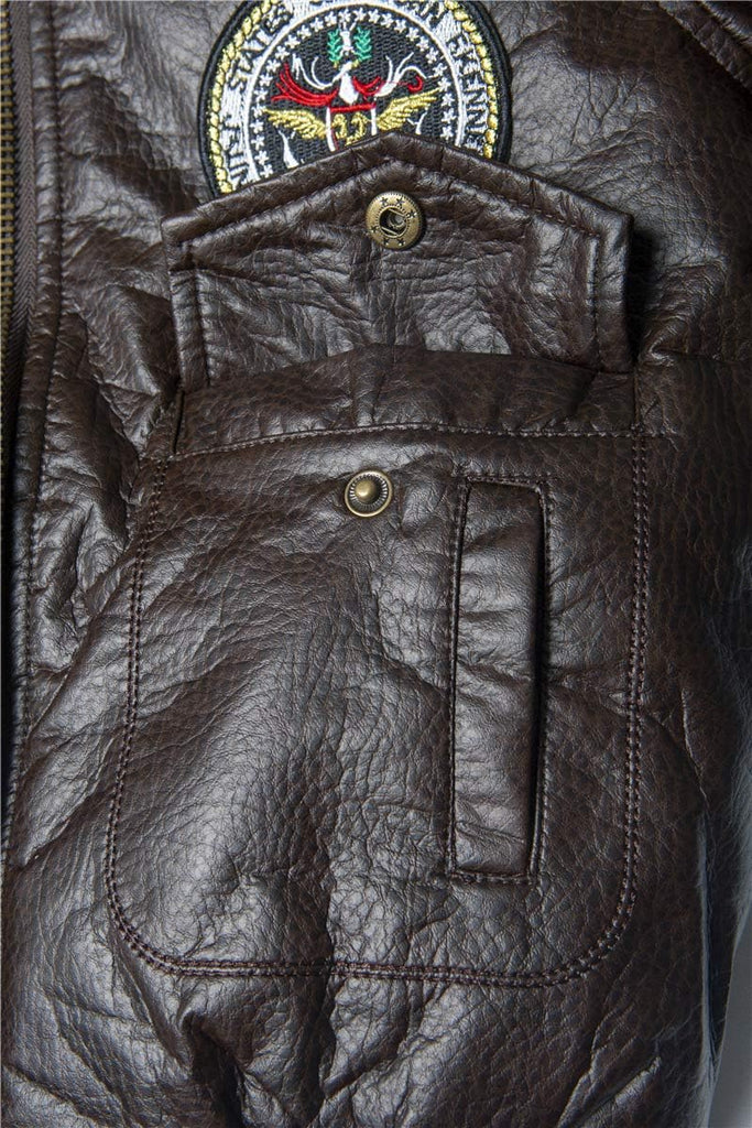 Youth A-2 A2 Bomber Jacket Aviation Pilot Military PU Leather Coat for Kids Boys