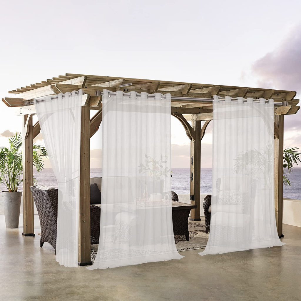 Burlap Linen Look Outdoor Curtain 2 Panels