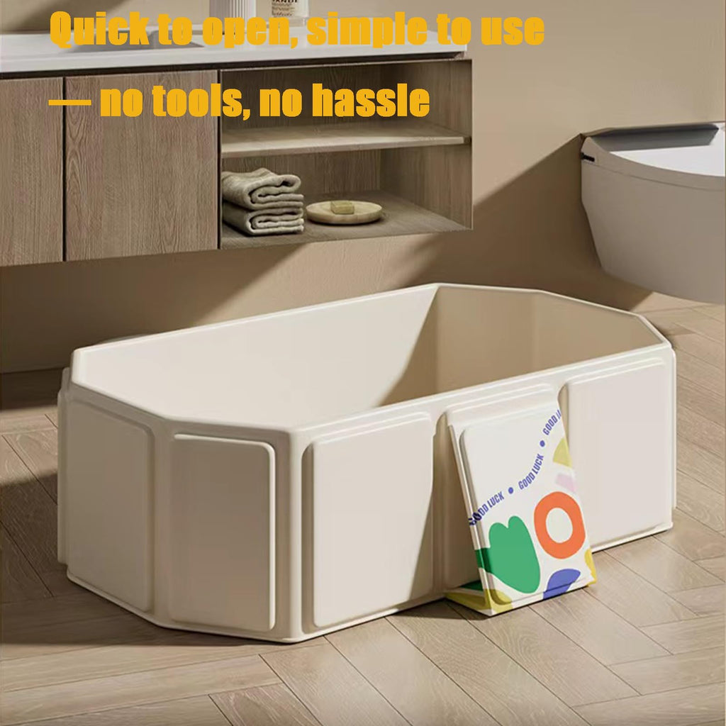 Foldable Baby Bathtub, Large Collapsible Kids Bath Tub for Toddlers & Infants, Space-Saving Portable Bath Bucket with