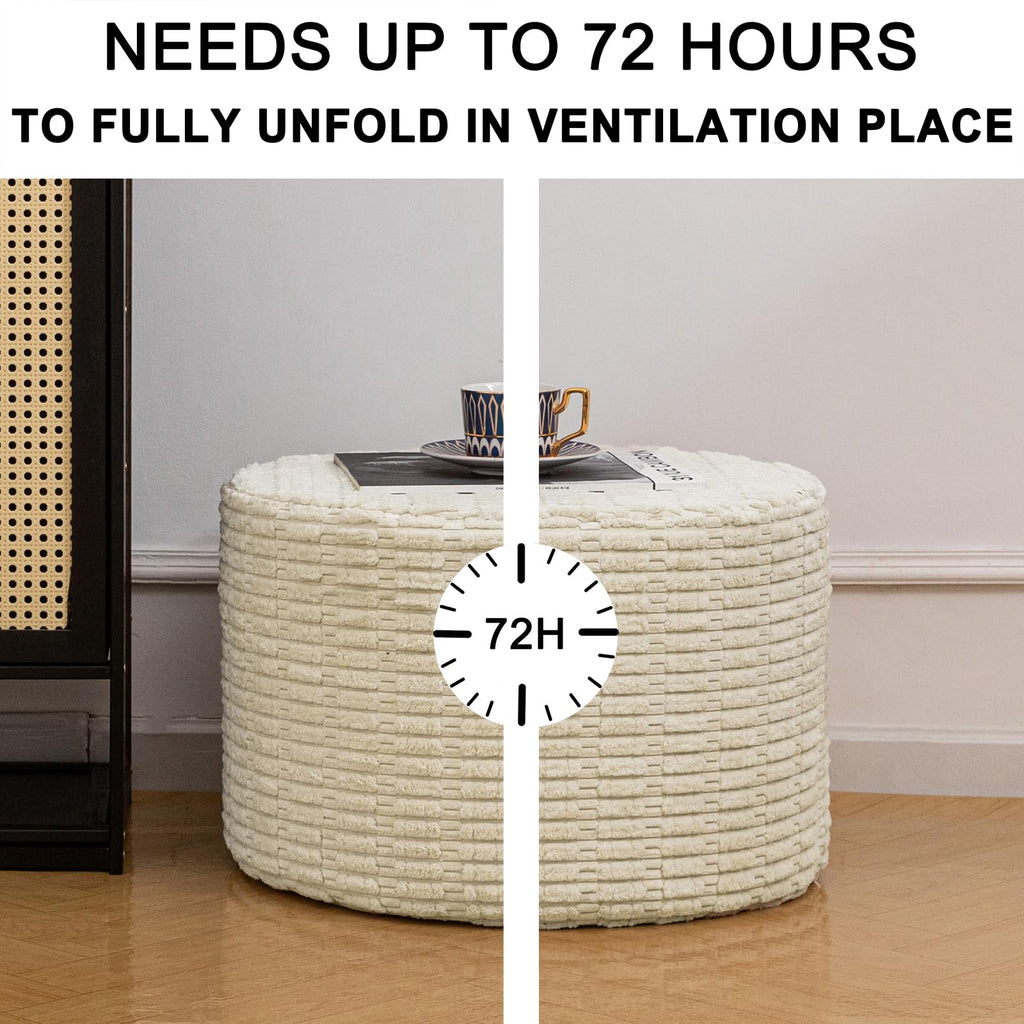 Supportive Boucle Pouf Ottoman Foot Rest Elevate Your Living Room Decor with Lightweight Pouf Filler Modern Foam