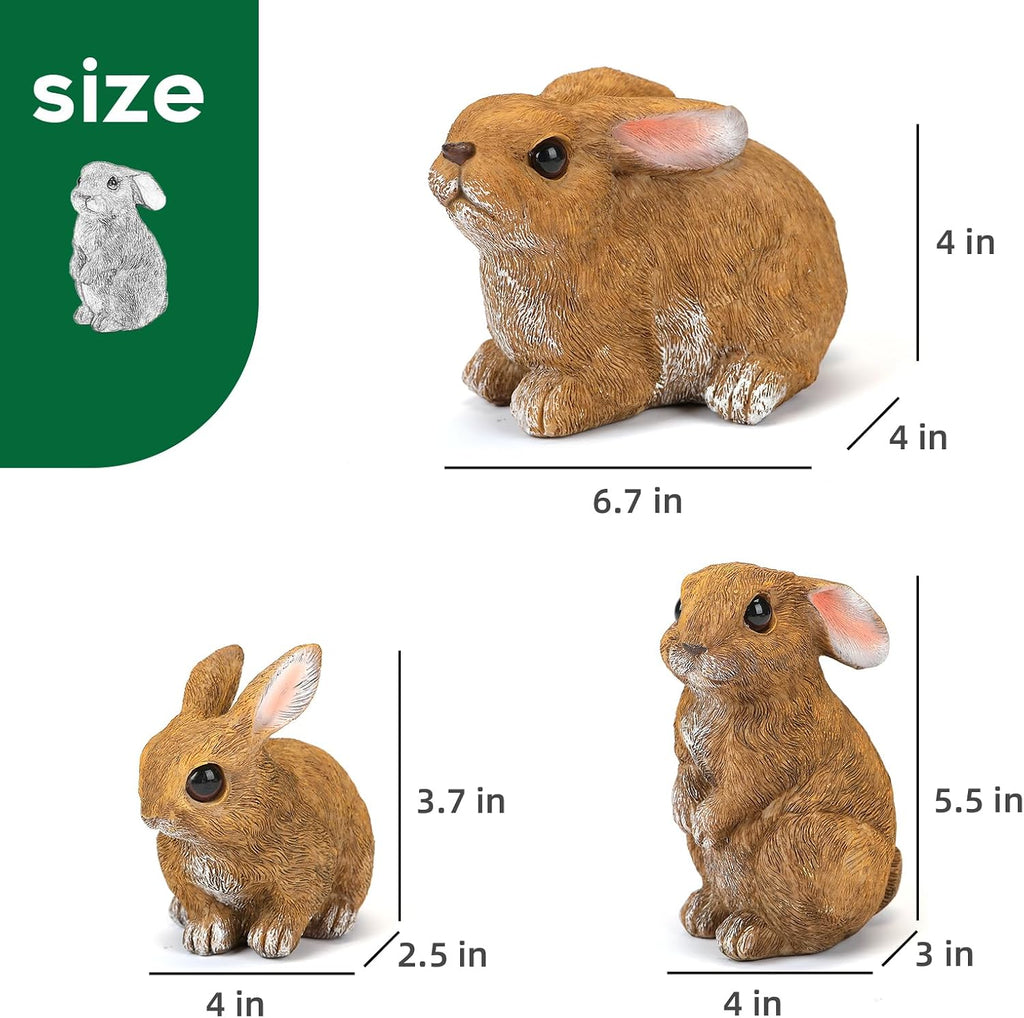 Bunny Decor Resin Easter Garden Statues Outdoor Indoor Home Yard - Set of 3