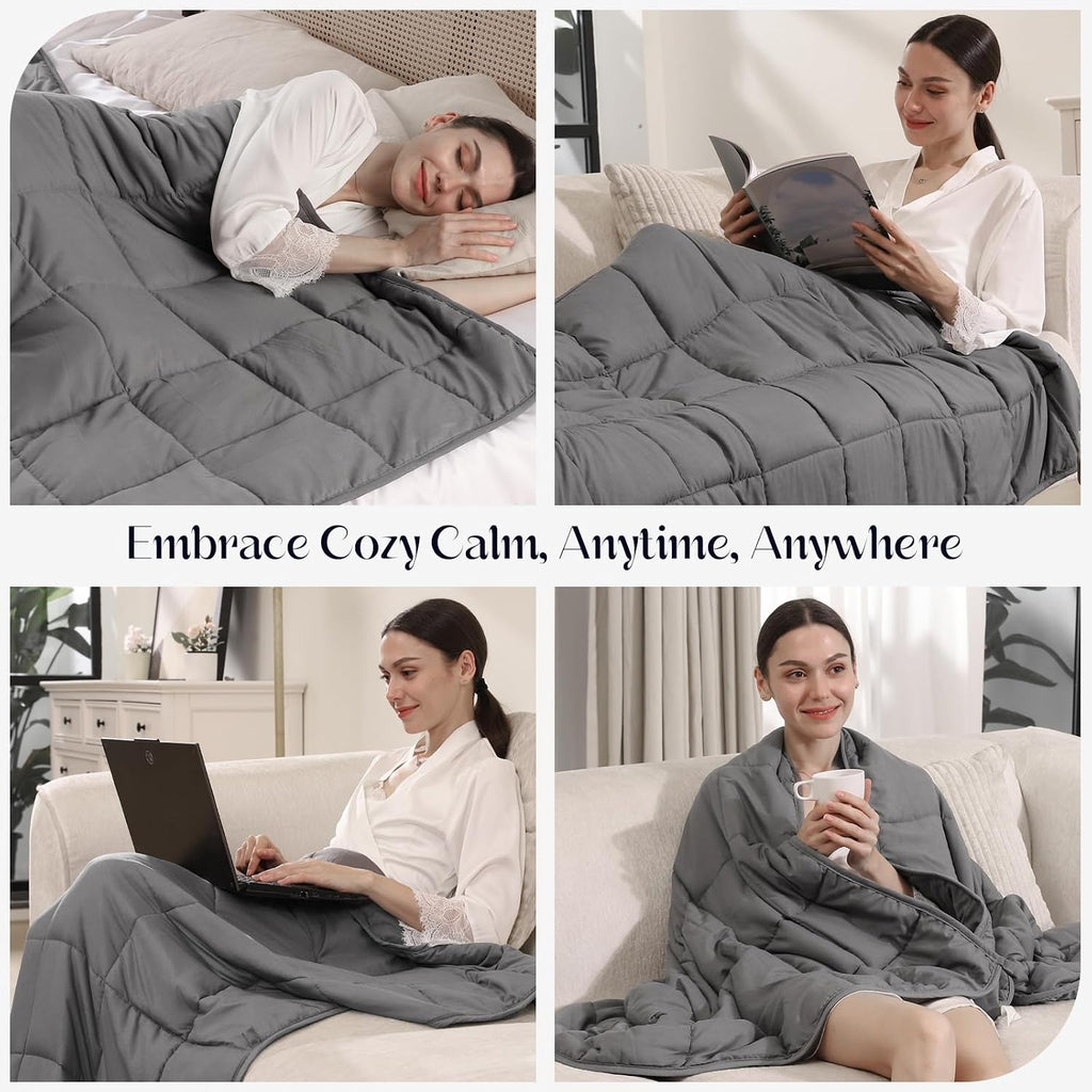 Weighted Blanket 25lbs (78"x85",Grey) King Size Soft Cooling Heavy Blanket for Sleeping, Breathable All Season
