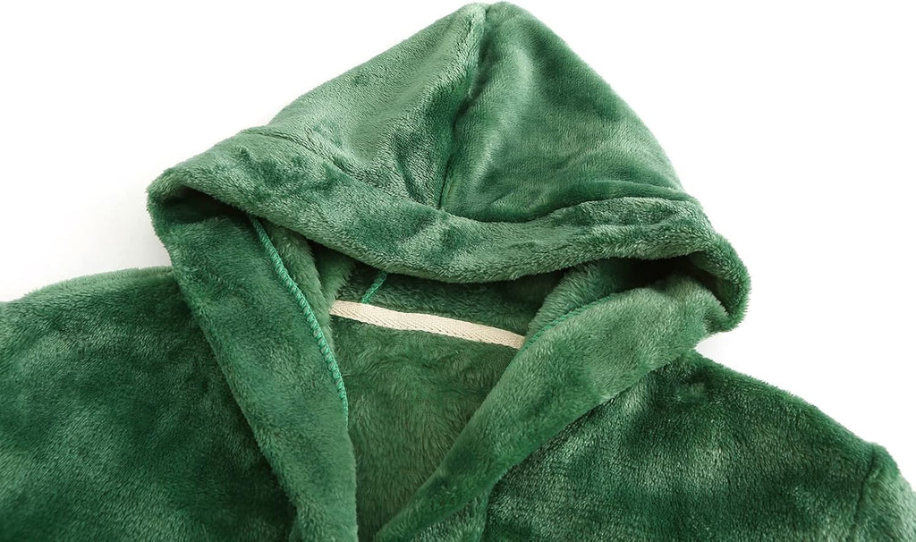 Boys Fleece Robe, Hooded Toddler Soft Fuzzy Bathrobe for Kids