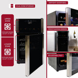 29 Bottle Wine Fridge - Wine Cooler with Glass Door, 3 Cu ft (86 L) Beverage Can