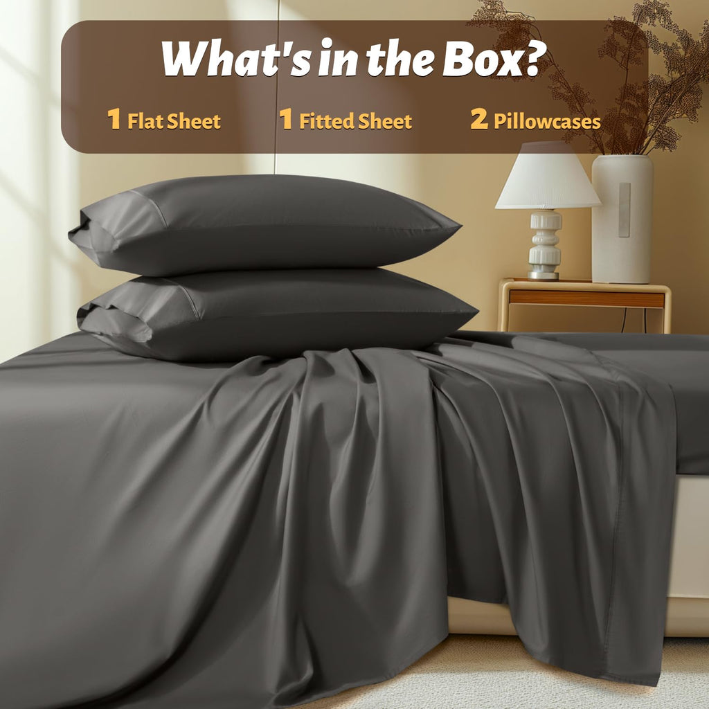 100% Egyptian Long-Staple Cotton California King Sheets 4 Piece