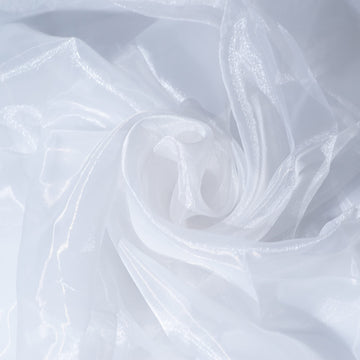 White Organza Fabric by The Yard | 1 Yard Long | 44" Wide | Bridal Soft Sheer Organza Tulle for DIY Wedding Dress