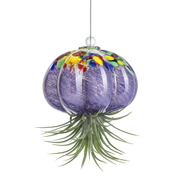 Hand Blown Glass Jellyfish Air Planter Hanging Garden Decor