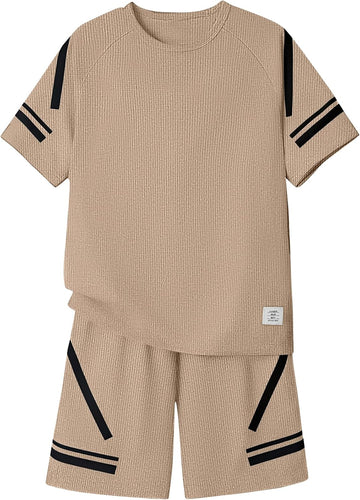 Tween Boys Clothes Summer Simple Print T-Shirt And Shorts Set 2 Pieces Teen Trendy Outfits