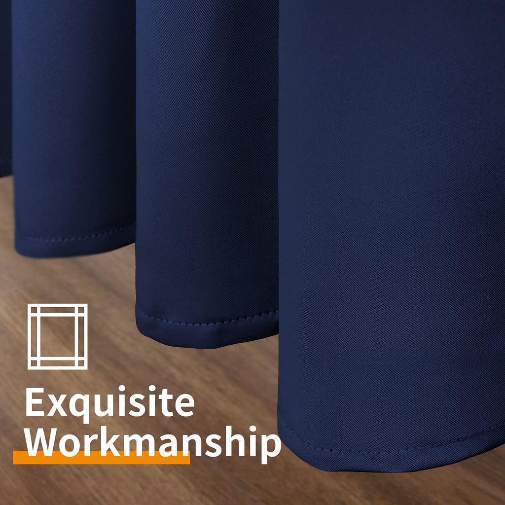 Short Blackout Curtains 54 Inch Length - Thermal Insulated Drapes with Grommet Room Darkening Living Room Windows