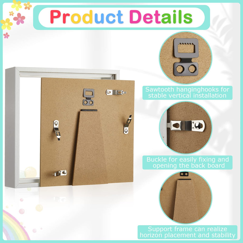 6 Pieces Shadow Box Picture Frame, White, 12 X 12 Inch