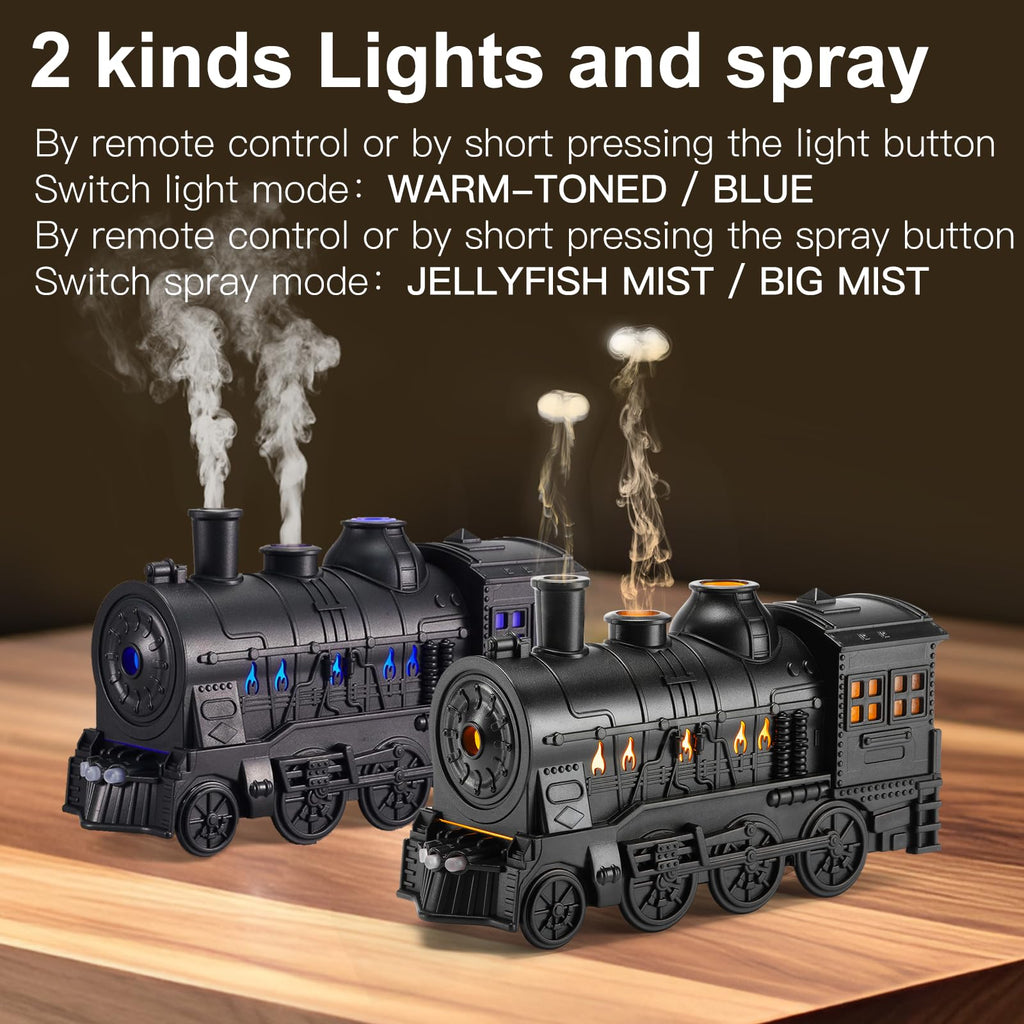 Essential Oil Diffuser Train Diffuser 300ml, Train Humidifier, Aromatherapy Diffuser Cool Mist Aromatherapy with 2