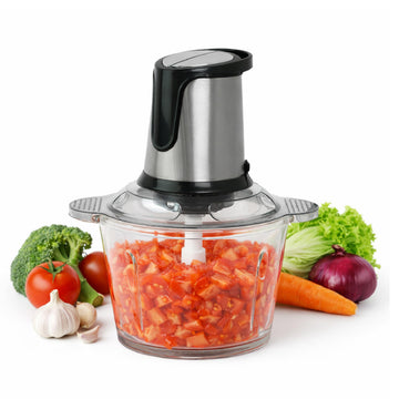 Small Food Processor with Glass Bowl, No Plastic, 400W Chopper