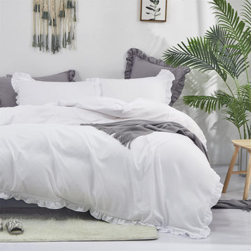 Oversized King Duvet Cover Set, 100% Egyptian Cotton, 120 x 98 Inches with Zipper Closure Soft Breathable Farmhouse