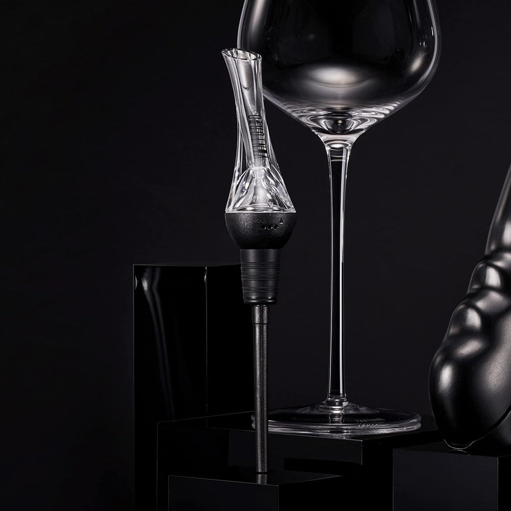 Wine Aerator Pourer - Premium Aerating Pourer and Decanter Spout (Silver)