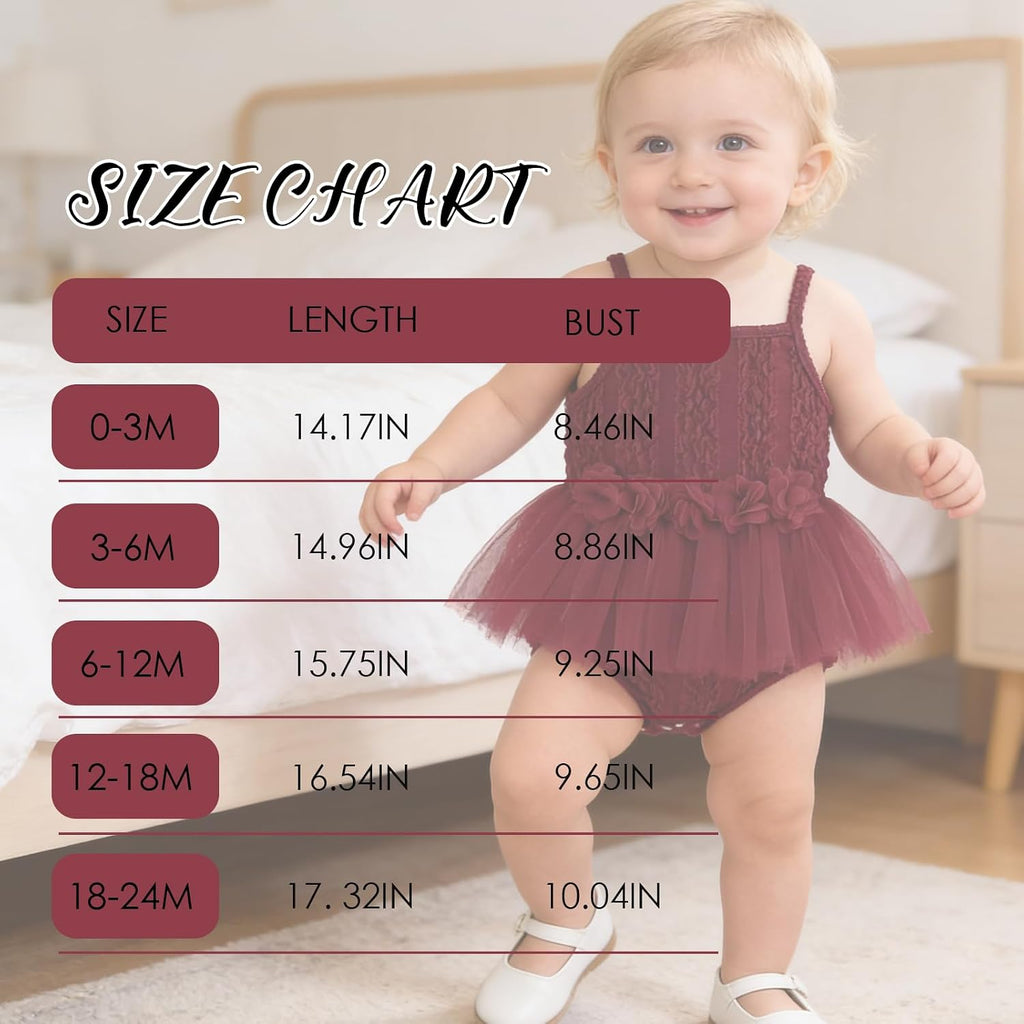 Baby Girls Romper Dress Tutu with Flower Waist Solid Color Infant Birthday Outfit Summer Baby Girl Clothes