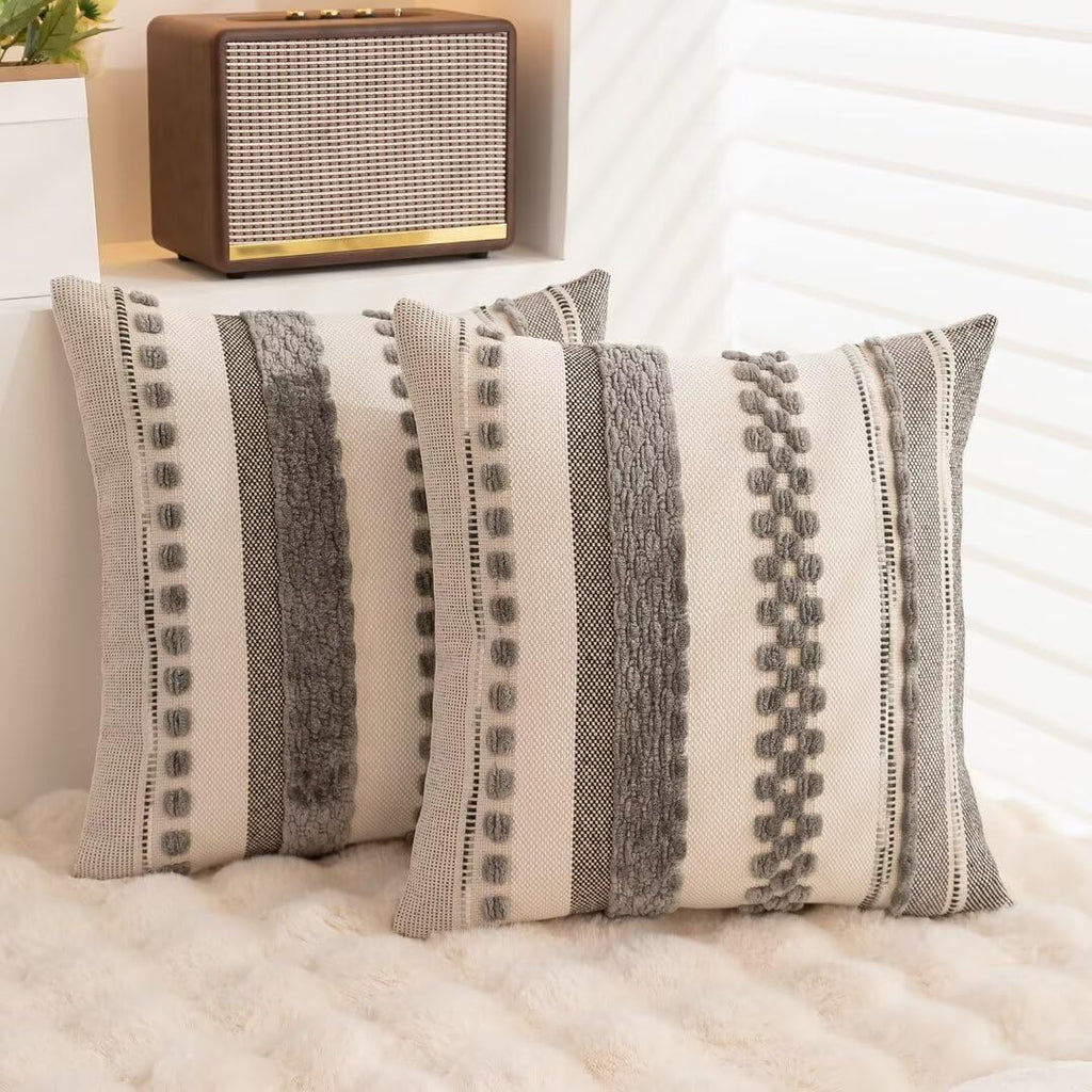 Boho Throw Pillow Covers Decorative Neutral Farmhouse Pillow case