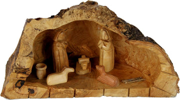 Land Market Inspirational Bethlehem Olive Wood Nativity Scene - Unique Nativity Set Indoor with Hand-Carved Rustic