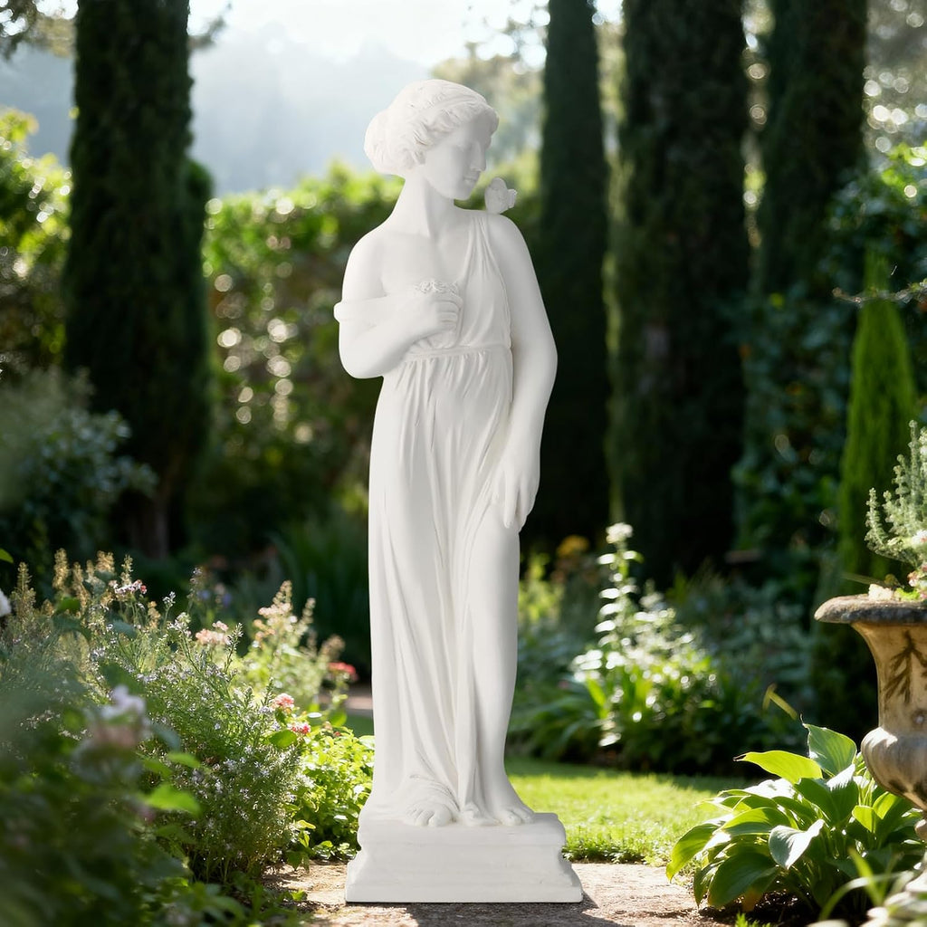 Outdoor Garden Statue, 31.5-Inch Greek Nymph Sculpture in Style, Elegant Goddess Figurine , Yard, Lawn & Porch Decor