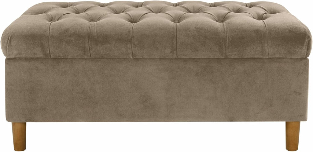 40" Ainsley Button Tufted Storage Bench - Fawn Velvet