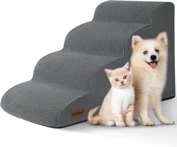 Dog Steps for Bed or Couch, 4-Step Pet Stairs Ramp for Small Dogs