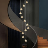 Crystal Chandeliers for Staircases, 12-Light Gold Modern Chandeliers for High Ceilings_Crystal Pendant Light Fixture for Living Room Kitchen Island Foyer Hallway Bar A116-B0F7QMJRGM