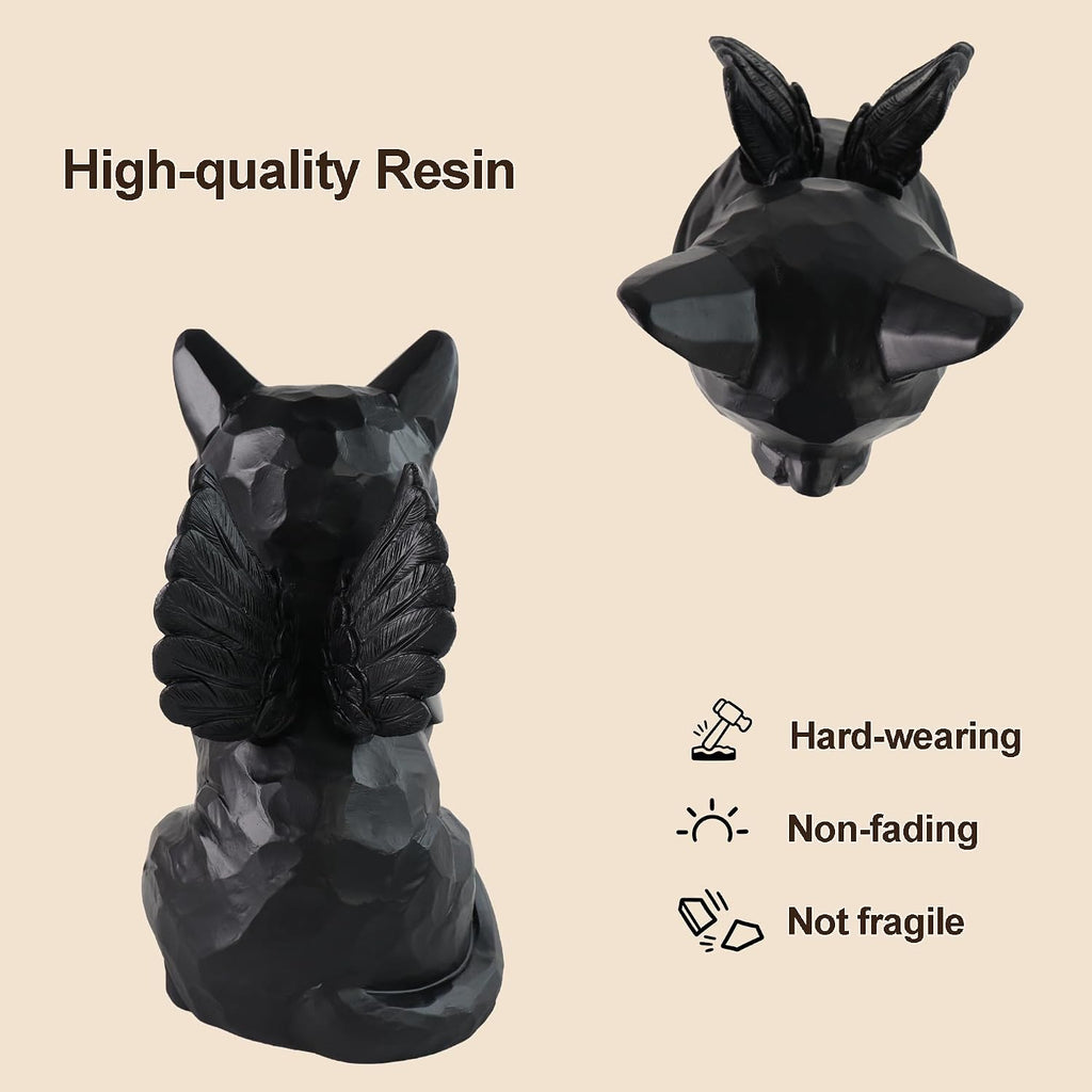 Pet Urns for Cats, 8" 28 Cu/in Angel Cat Statue, Resin Decorative Urn for Cat Ashes Memorial for Cat Loss