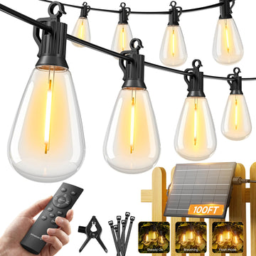 Solar String Lights Outdoor Waterproof, S14 Patio Lights