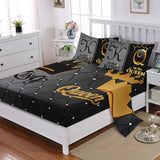 Grey and Black Comforter Set Queen IZE,7-Piece K and Q Printed Crown Couple Bed in a Bag,His Her Lover Comforter &