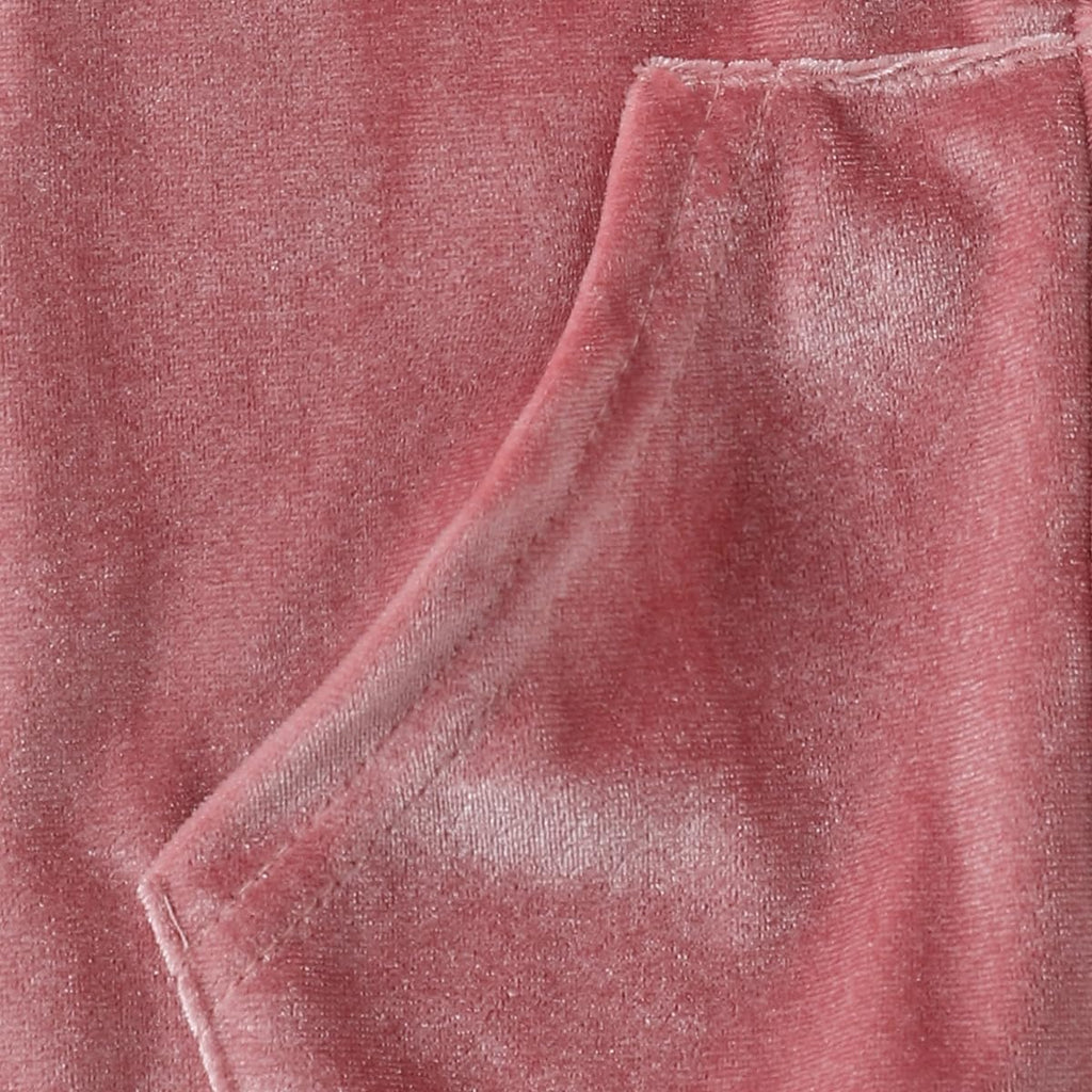 Toddler Girls Velour Hoodie Zipper Sweatsuit Velvet Tracksuit Outfits
