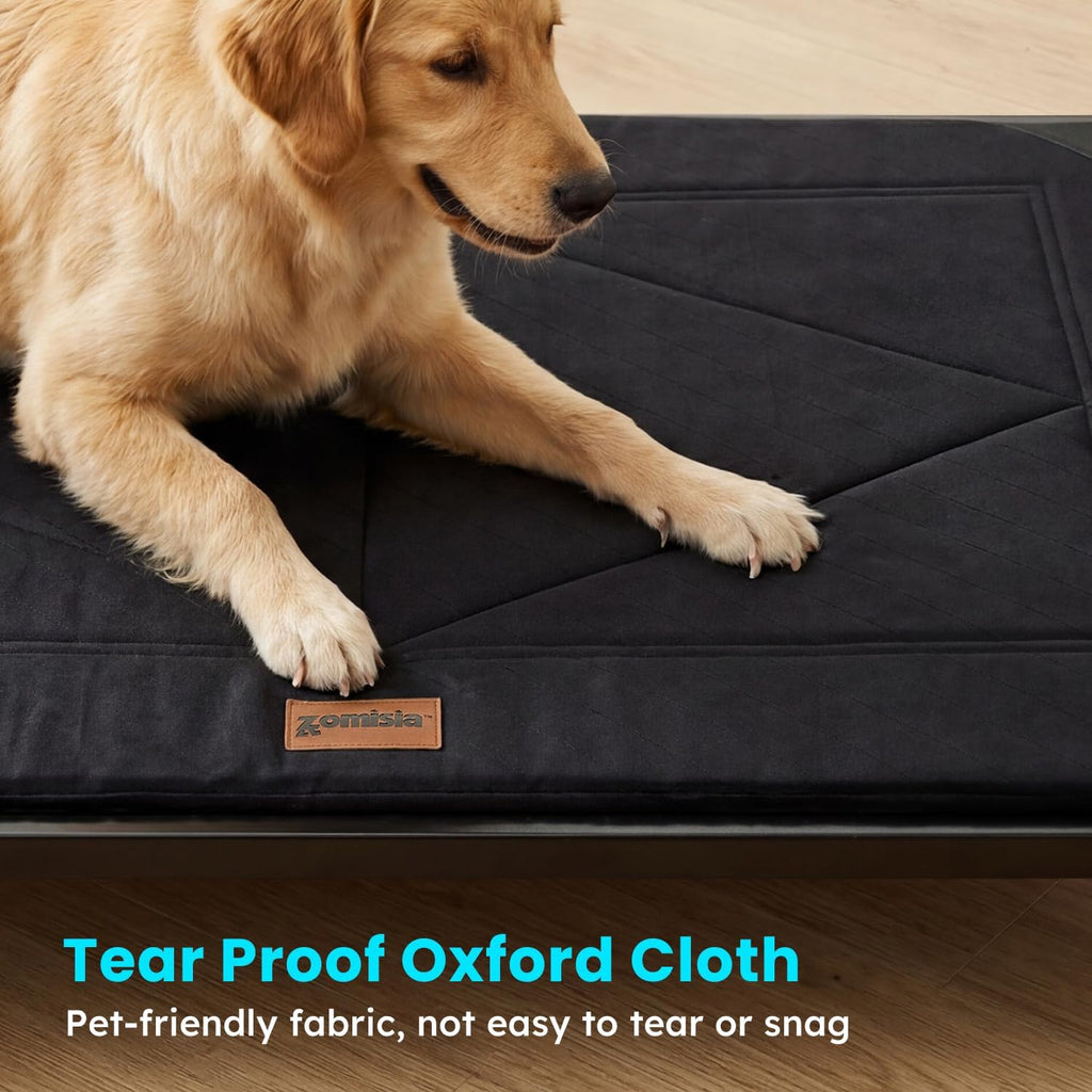 Chew Proof Elevated Dog Bed for Medium Dogs, 36" x 24" x 5", Black