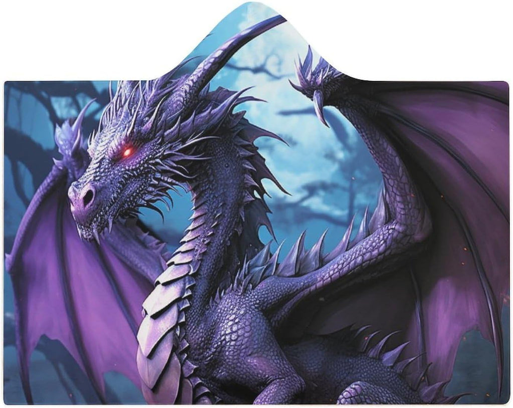 Purple Dragon Purple Moon Wearable Blanket Hoodie for Adults Oversized Fleece Hooded Sweatshirt Blanket Soft Cozy Wrap