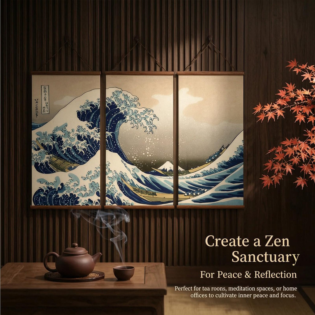 Traditional Japanese Scroll Wall Art - The Great Wave off Kanagawa