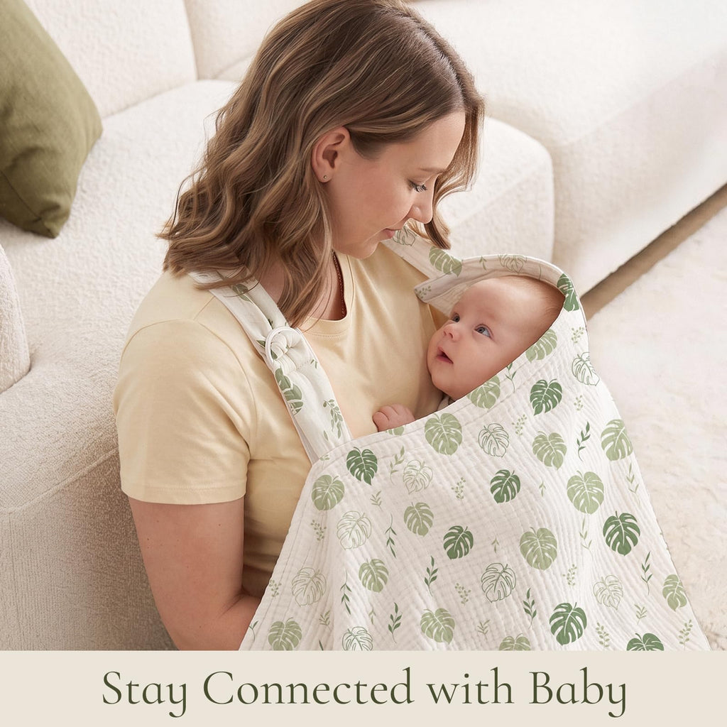 2-Pack Muslin Nursing Cover for Breastfeeding with Arch Neckline