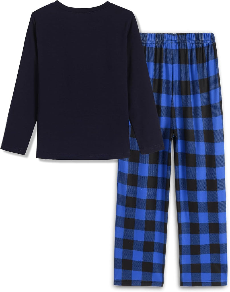 Boys Pajamas Long Sleeve Top and Pants 2 Piece Pajama Set for Boys
