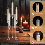 4 Sets 5 Arms Acrylic Candelabra Centerpieces for Tables,Clear Candle Holder,Ceremony Dinner Party, 27" Tall