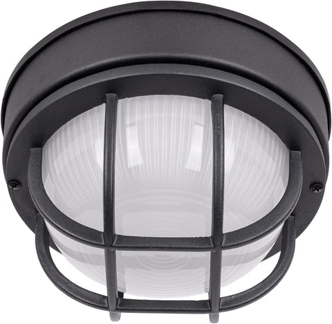 YoonLIT 8.0 inch Outdoor LED Bulkhead Light Fixture, Wall or Ceiling Flush Mount Waterproof, for Porch, Basement
