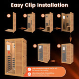Infrared Sauna,1 Person Red Light Sanua with for Home,950w/110v Full Spectrum Indoor Dry Sauna, Carbon, Heater Panels