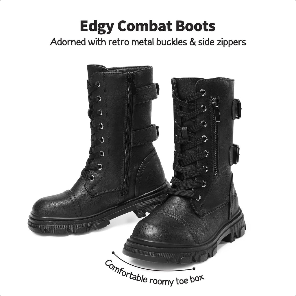 Girls Combat Ankle Boots