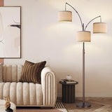 Dimmable Floor Lamp, 3 Lights Brown Arc Floor Lamp