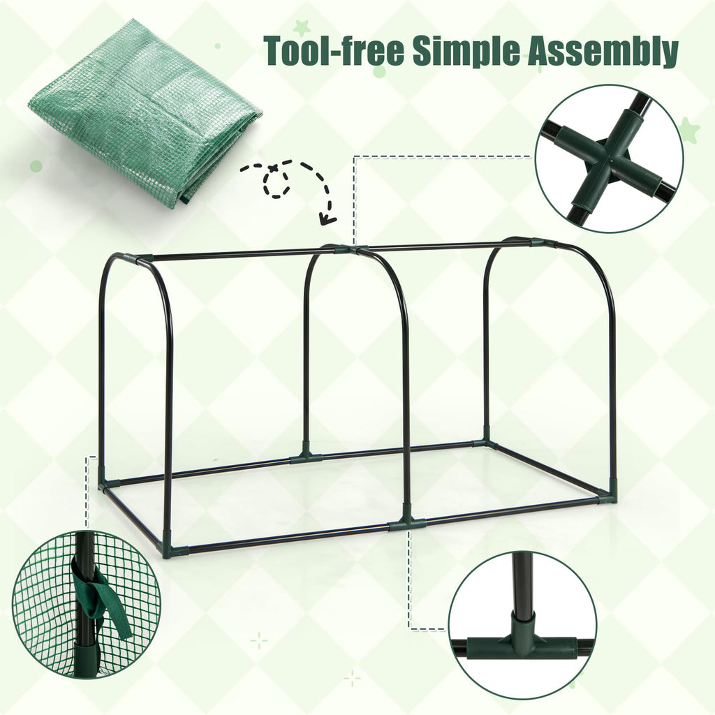 Portable Mini Greenhouse with Waterproof Sun-Protective PE Cover
