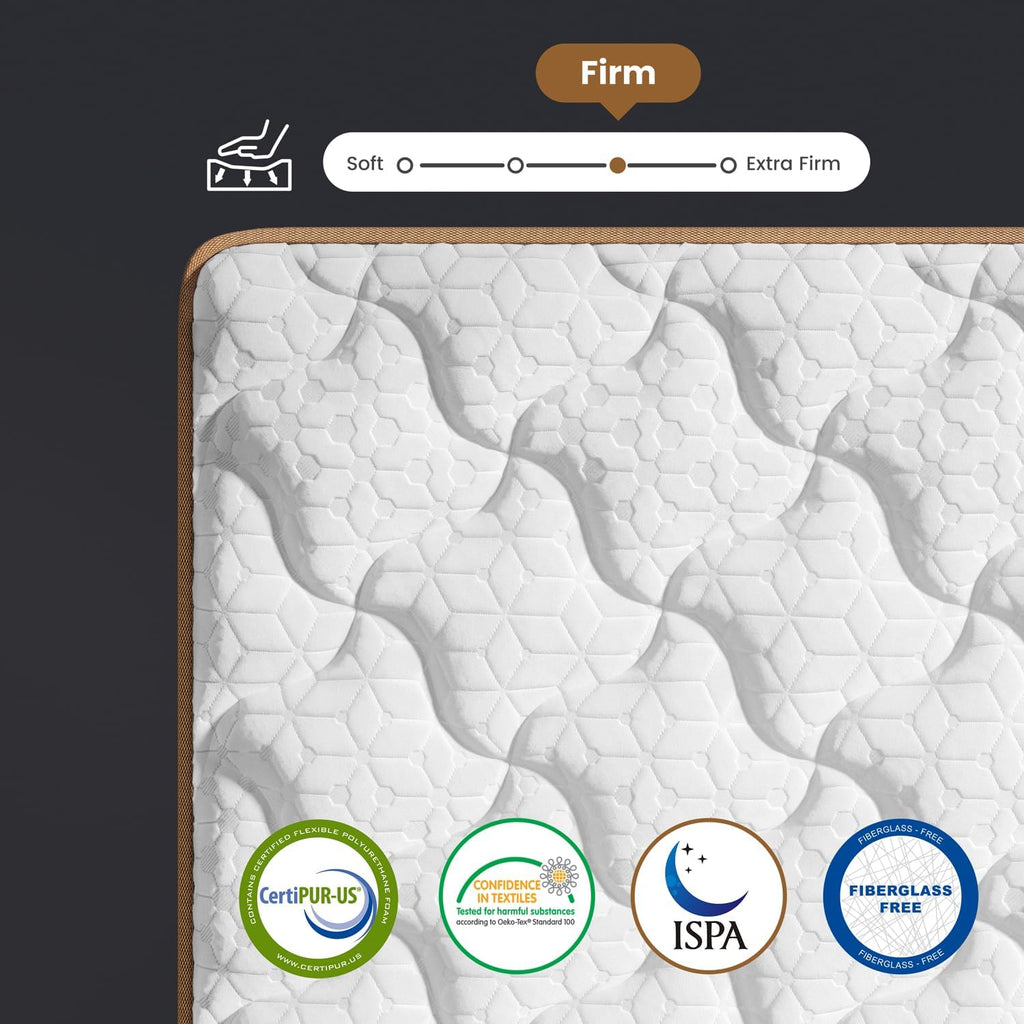 Firm King Mattress 14 Inch, Cooling Hybrid Bed in a Box, CertiPUR-US | Zones Individual Pocket Spring, Extra