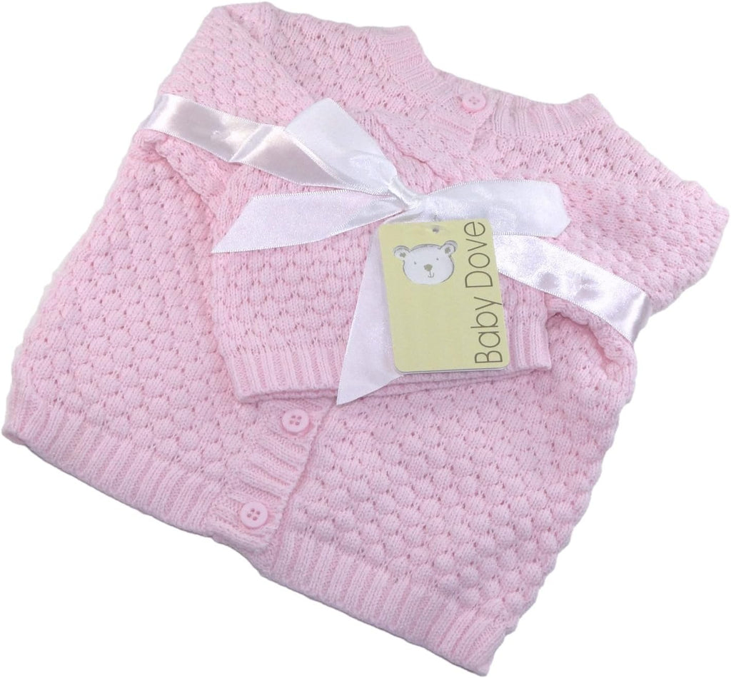Dove Newborn Tiny Popcorn Knit Cardigan & Beanie Gift Set-A Perfect Baby Sweater & Hat Outfit