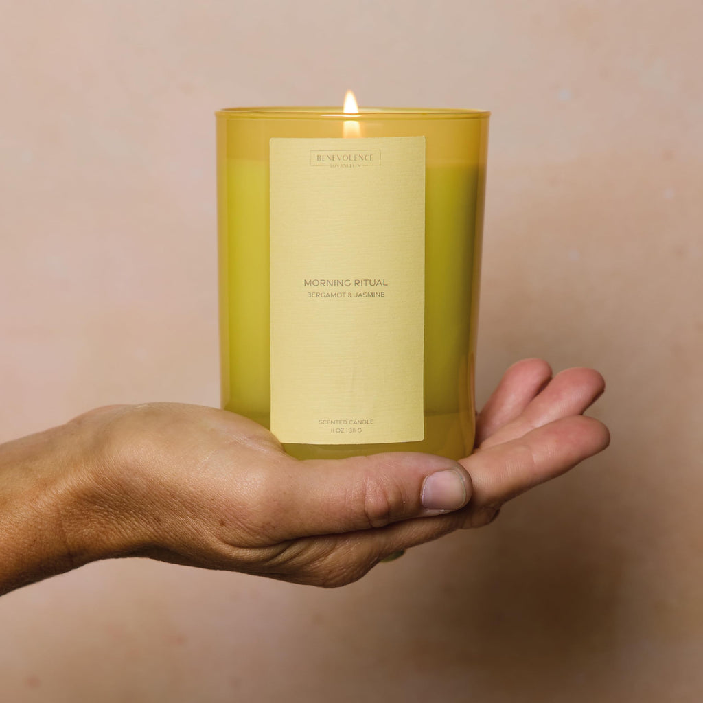 Bergamot & Jasmine Scented Candle | 11oz, 60 Hour Burn | Natural Soy Wax, Cotton Wick | Soy Scented Candles