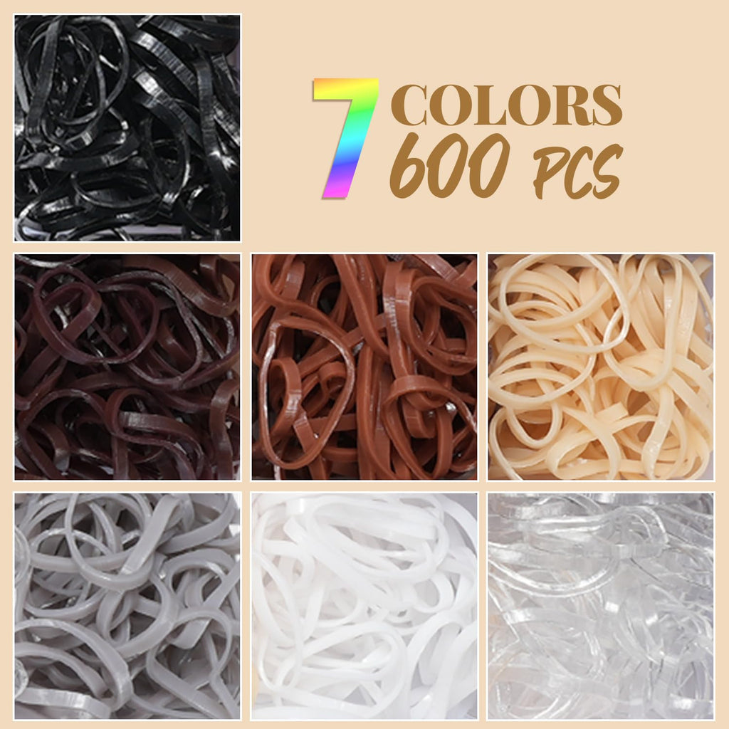 822PCS Hair Accessories for Girls, Elastic Hair Ties with Neutral Color Clips and Tools