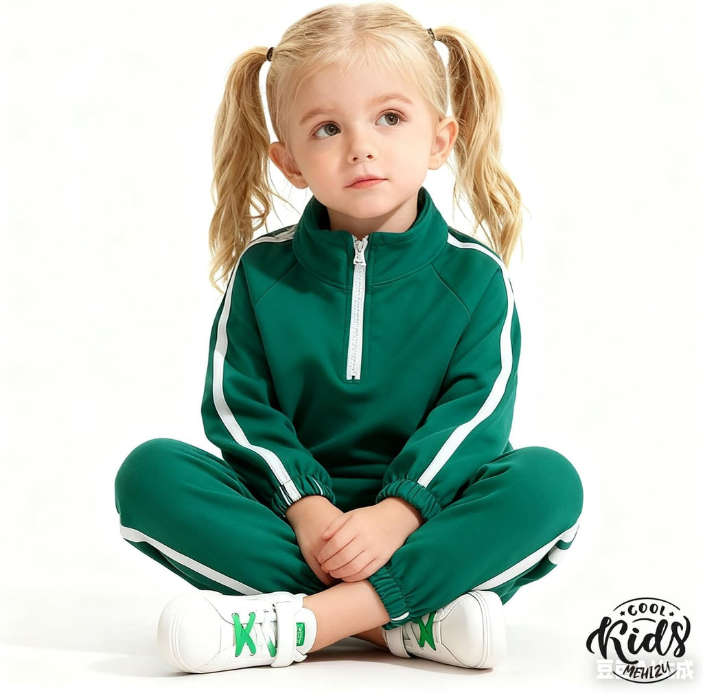 Kids Tracksuit Set Boys Girls 2 Piece Outfit Lightweight Sweatsuit Half Zip Pullover Pants Toddler Sport Tracksuit