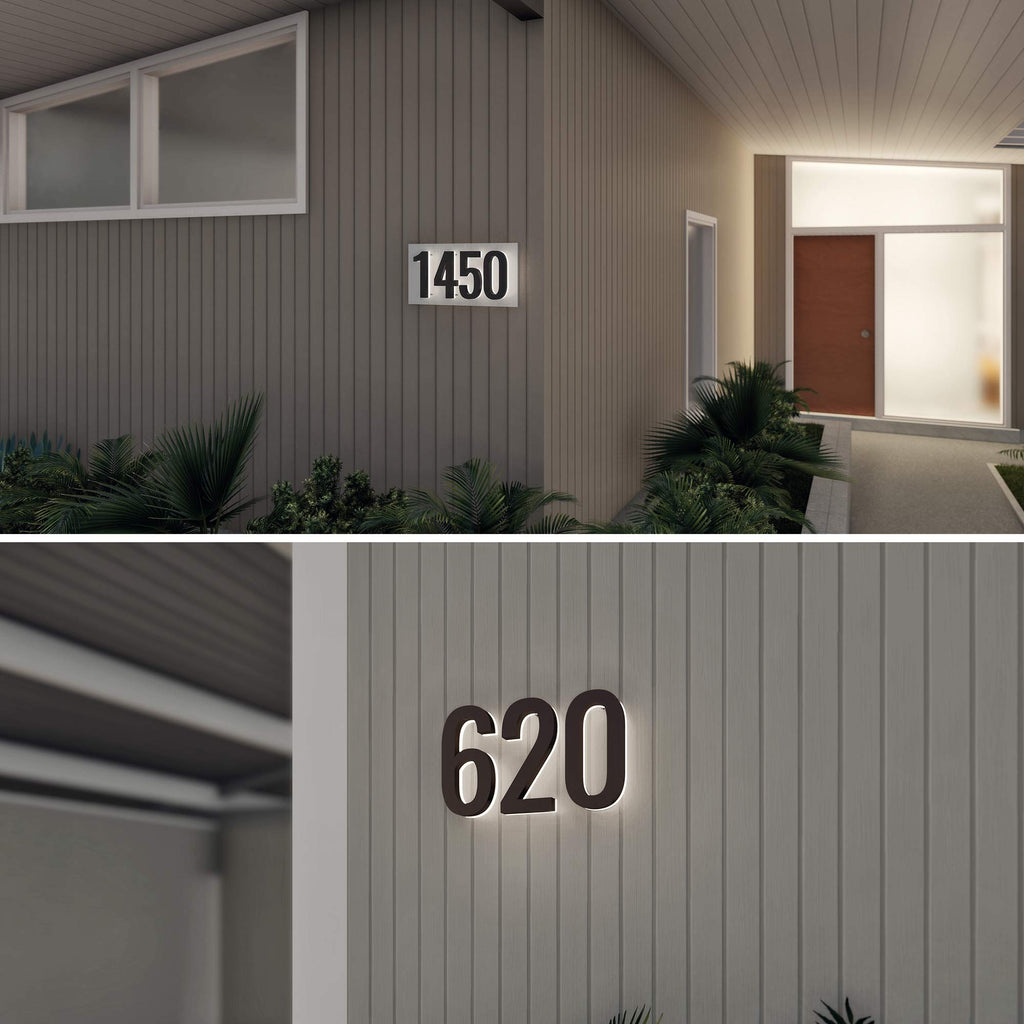 7 Inch LED Address Number, 6000K White, Stainless Steel (4, Black)