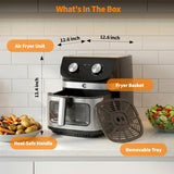 9.5Qt Large Air Fryer Oven, 12 Printed Presets Airfryer Toaster Oven Combo, Non Toxic Stainless Steel Air Fryer with